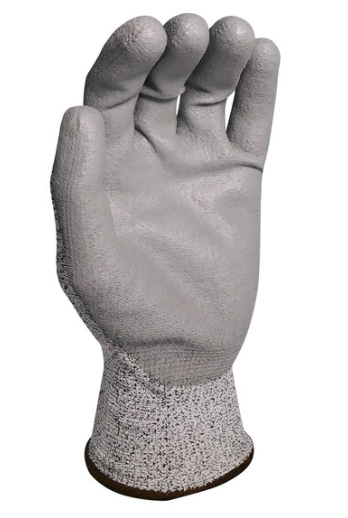Level A4 HDPE Gloves with Gray Polyurethane Palm Coating