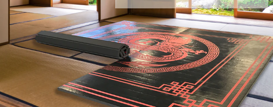 DRAGON PRINTED 8' X 8' X 1 3/8" ROLL-UP MMA GRAPPLING MAT