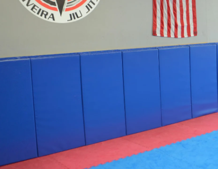 CUSTOM WOOD BACKED GYM WALL PADDING PANELS 2' X 5'