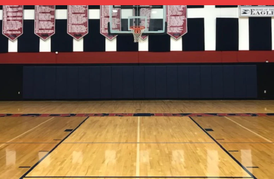 "CLASS A" FIRE RATED WOOD BACKED GYM WALL PADDING PANELS 2' X 6'