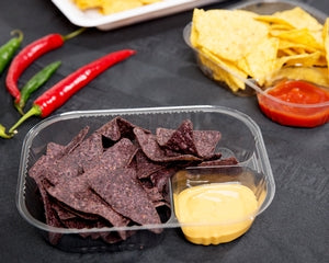 Large Two Compartment Plastic Nacho Tray