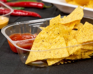 Large Two Compartment Plastic Nacho Tray
