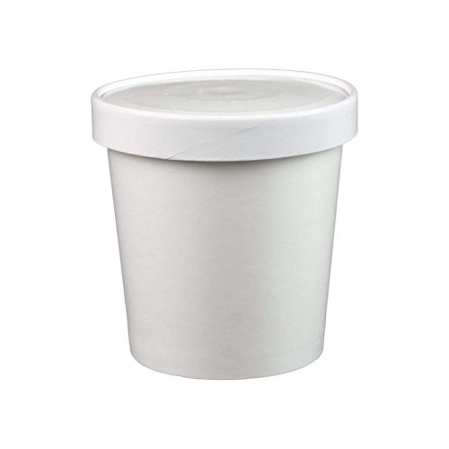 White Paper Food Cup with Vented Paper Lid - 16 oz.