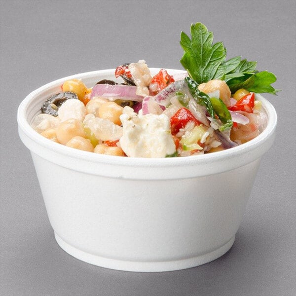 8 oz. White Customizable Foam Food Container