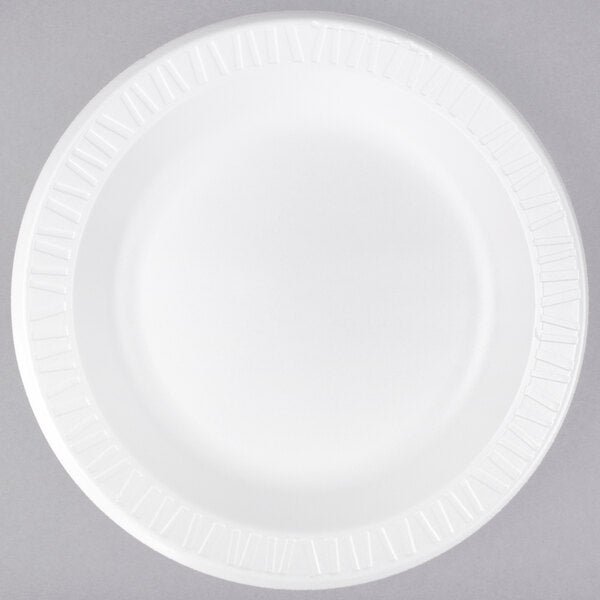 10 1/4" White Non-Laminated Round Foam Plate