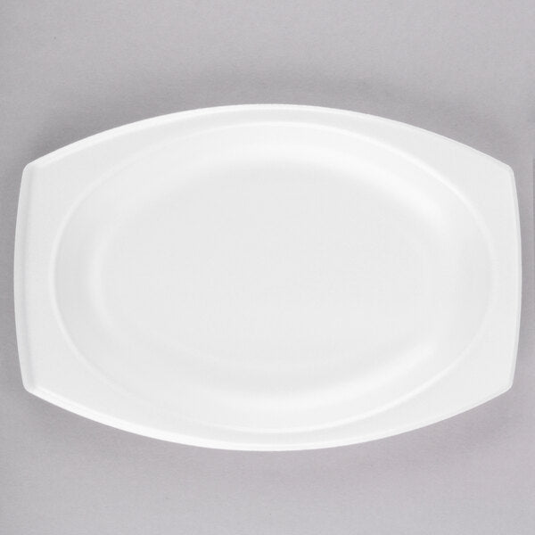 9"  White Laminated Foam Platter