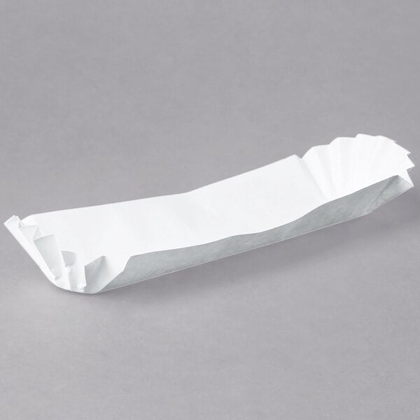 10" White Paper Fluted Hot Dog Tray