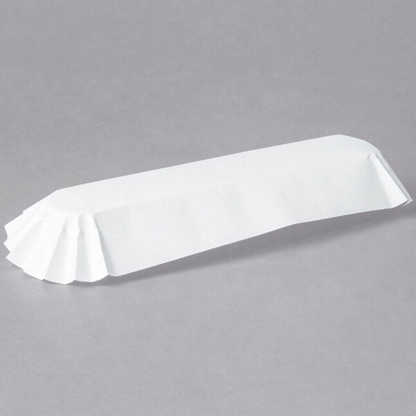 10" White Paper Fluted Hot Dog Tray