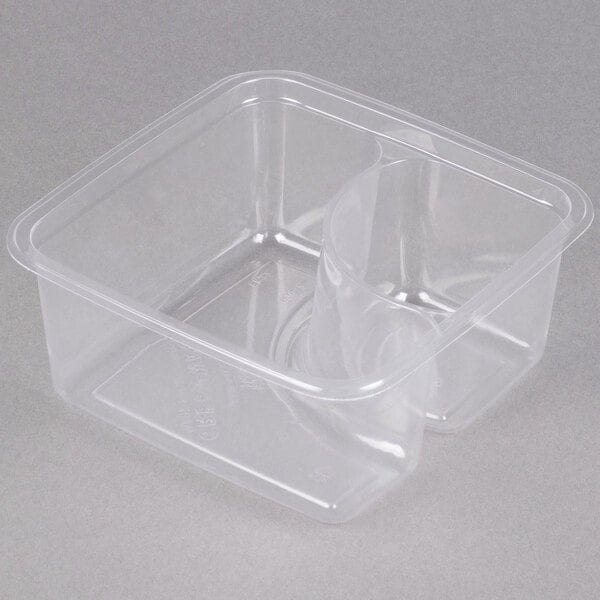 2-Compartment Clear PLA Compostable Container / Nacho Tray