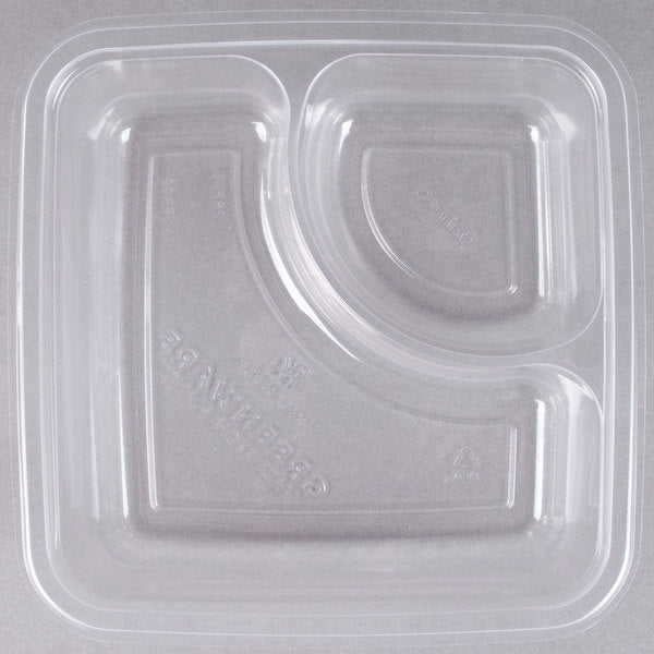2-Compartment Clear PLA Compostable Container / Nacho Tray