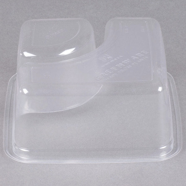 2-Compartment Clear PLA Compostable Container / Nacho Tray