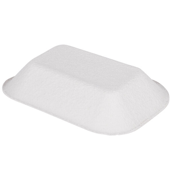 7 1/2" x 5 1/2" White Molded Fiber / Pulp Rectangular Food Tray