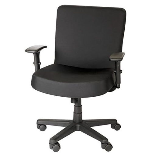 Big & Tall Fabric Office Chair with Adjustable Arms and Black Swivel Nylon Base