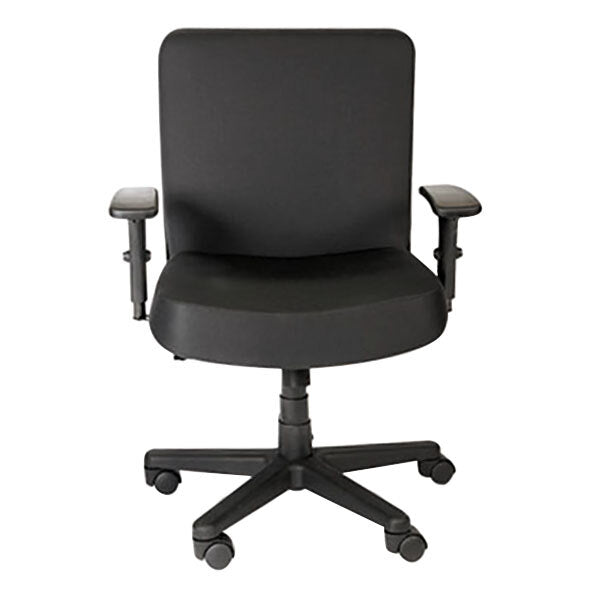 Big & Tall Fabric Office Chair with Adjustable Arms and Black Swivel Nylon Base