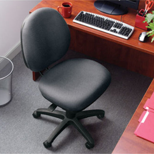 Interval Black Leather Office Chair with Black Swivel Nylon Base