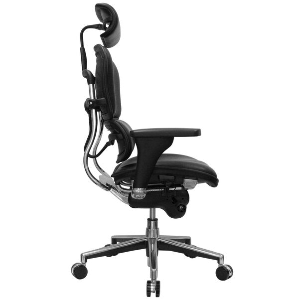 Black Leather High Back Swivel Office Chair