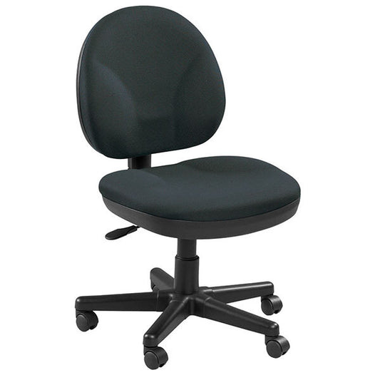 Ebony Fabric Mid Back Swivel Office Chair