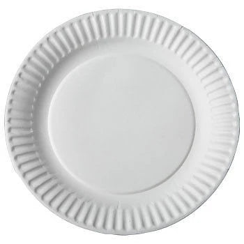 6" White Uncoated Paper Plate