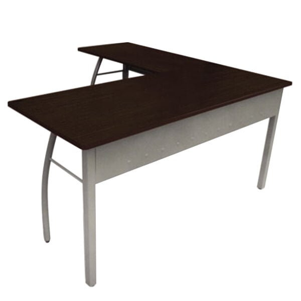 Gray L-Shaped Desk - 59 1/8" x 59 1/8" x 29 1/2"