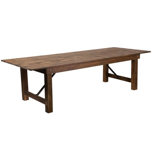 40" x 108" Antique Rustic Solid Pine Folding Farm Table