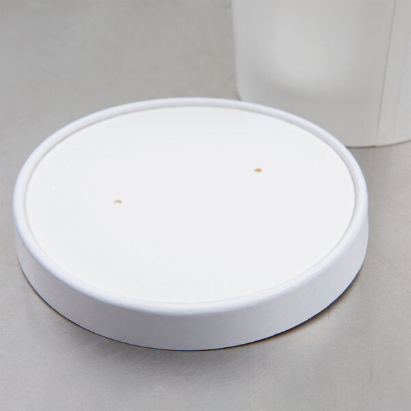 32 oz. White Paper Soup / Hot Food Cup Vented Lid