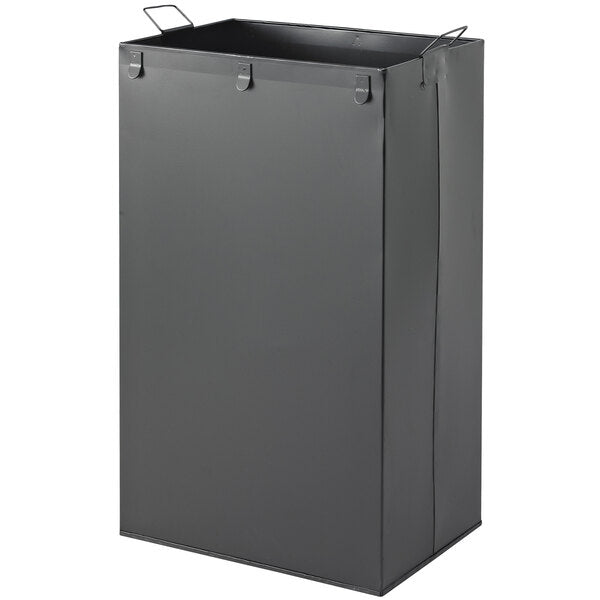 50 Gallon Black Rectangular Double Trash / Recycling Receptacle with Decals