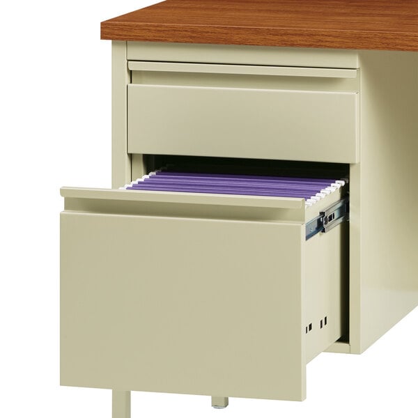 Oak Right Corner Pedestal Desk Kit