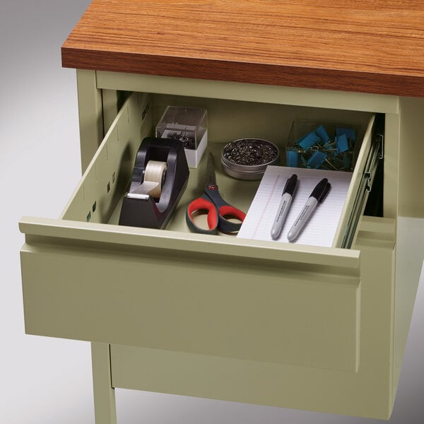 Oak Right Corner Pedestal Desk Kit