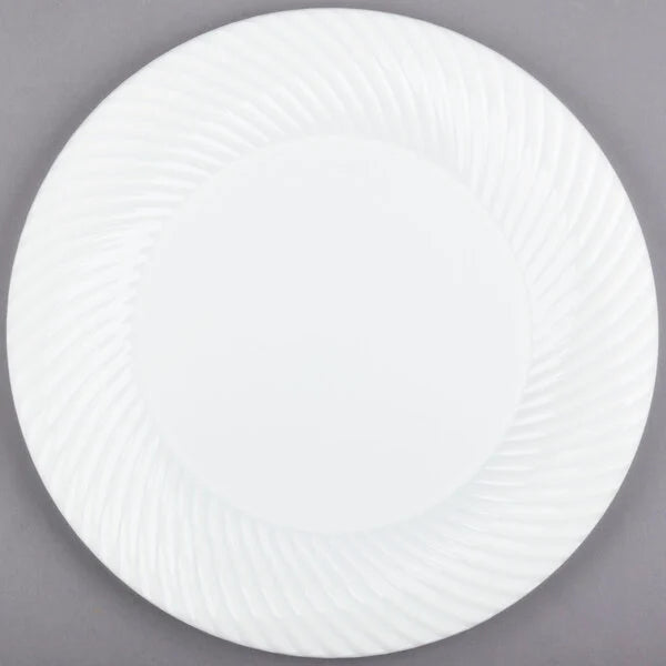 Wave 10" White Plastic Plate