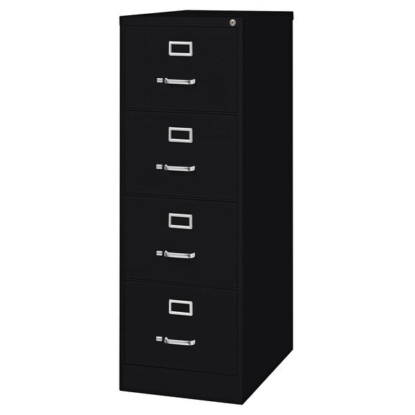 Black Four-Drawer Vertical Legal File Cabinet - 18" x 26 1/2" x 52"