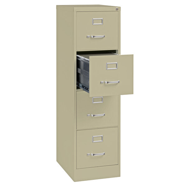 Putty Four-Drawer Vertical Letter File Cabinet - 15" x 22" x 52"