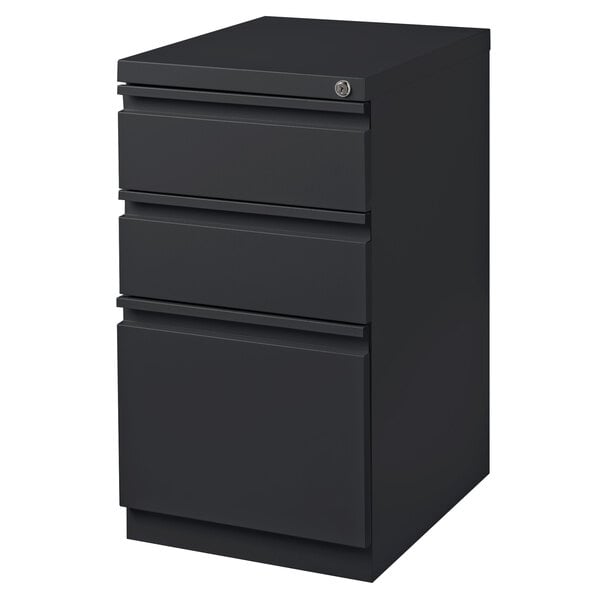 Charcoal Mobile Pedestal Letter File Cabinet with 2 Box Drawers and 1 File Drawer - 15" x 19 7/8" x 27 3/4"