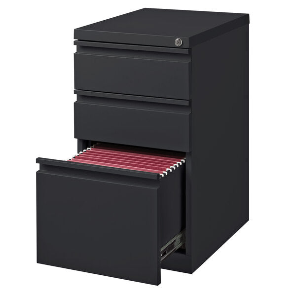 Charcoal Mobile Pedestal Letter File Cabinet with 2 Box Drawers and 1 File Drawer - 15" x 19 7/8" x 27 3/4"