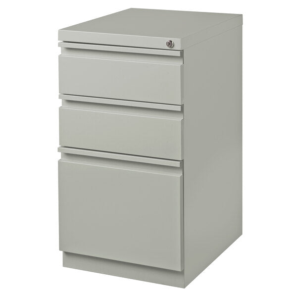 Gray Mobile Pedestal Letter File Cabinet with 2 Box Drawers and 1 File Drawer - 15" x 19 7/8" x 27 3/4"