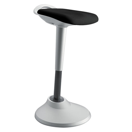 Black Perch Stool with Silver Base