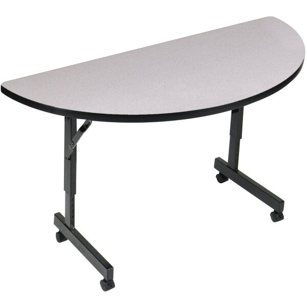 Flip Top Table, 24" x 48" Adjustable Height Melamine Top, Granite