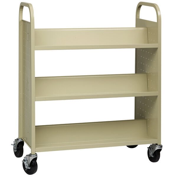 38" x 18" x 46 1/4" Putty 6-Shelf Book Cart