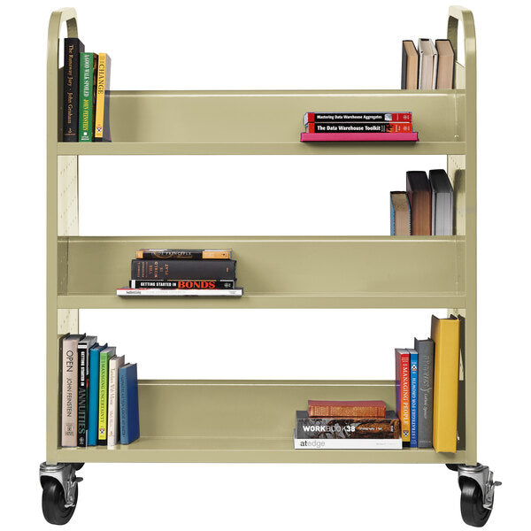 38" x 18" x 46 1/4" Putty 6-Shelf Book Cart