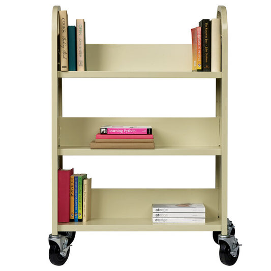 30 3/4" x 13" x 46 1/4" Putty 3-Shelf Book Cart