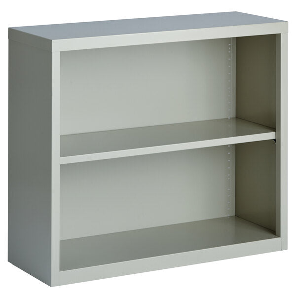 Light Gray 2-Shelf Welded Steel Bookcase - 34 1/2" x 13" x 30"