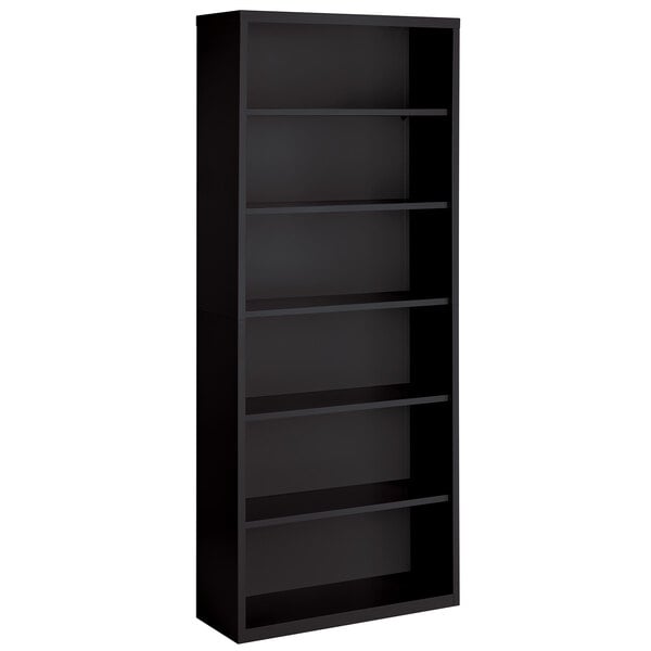 Black 6-Shelf Welded Steel Bookcase - 34 1/2" x 13" x 82"