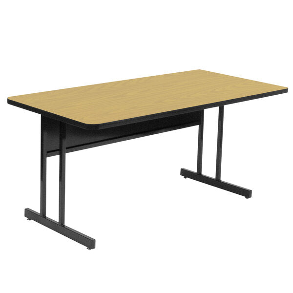 30" x 60" Rectangular Fusion Maple Finish High Pressure Top Desk Height Computer and Training Table