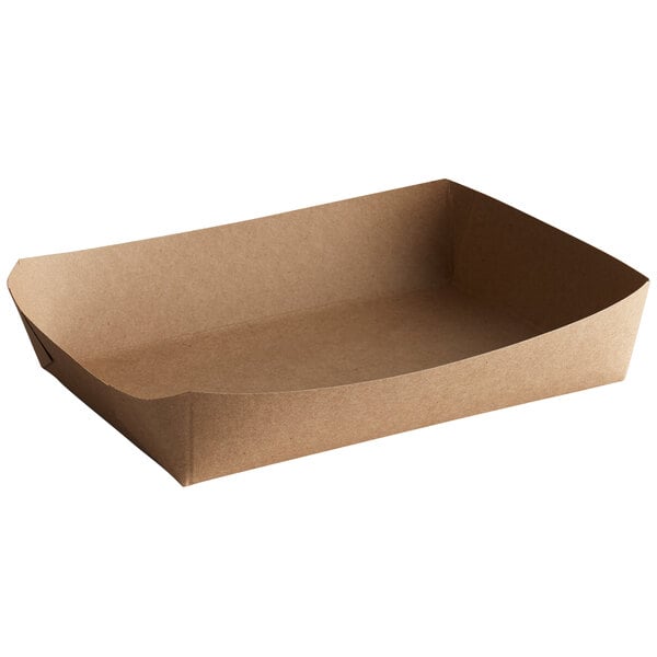 8 5/8" x 5 1/2" x 2" Kraft Carry Lunch Tray