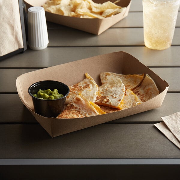 8 5/8" x 5 1/2" x 2" Kraft Carry Lunch Tray