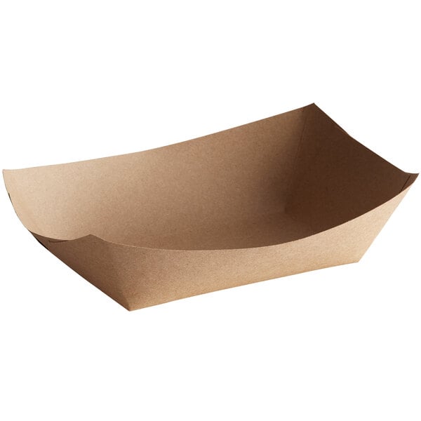 3 lb. Natural Eco-Kraft Customizable Paper Food Tray