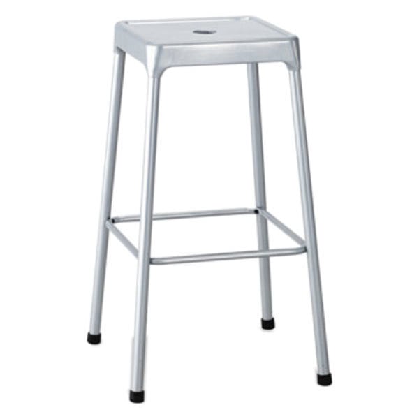 Silver Bar Height Steel Stool