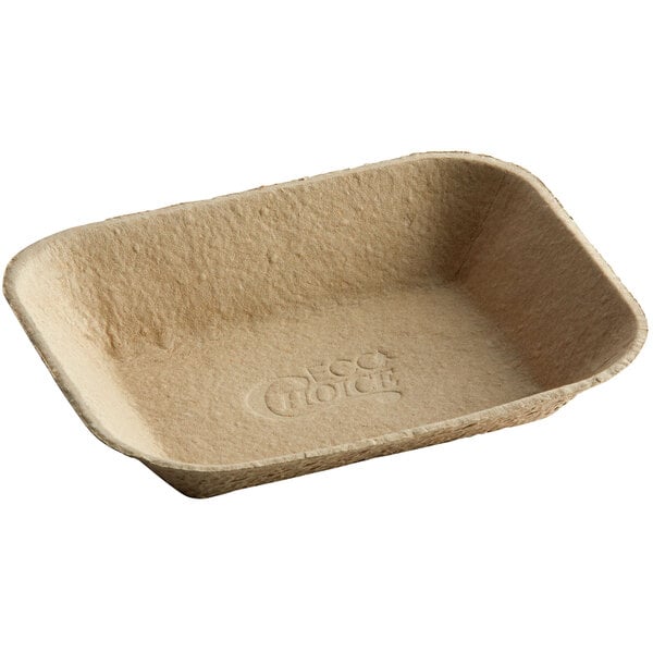 9" x 7" Molded Fiber / Pulp Rectangular Tray