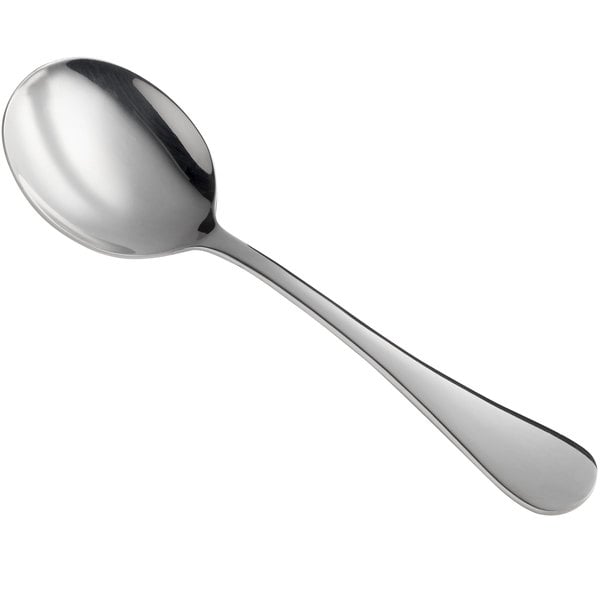 6 1/16" 18/0 Stainless Steel Heavy Weight Bouillon Spoon - 12/Case