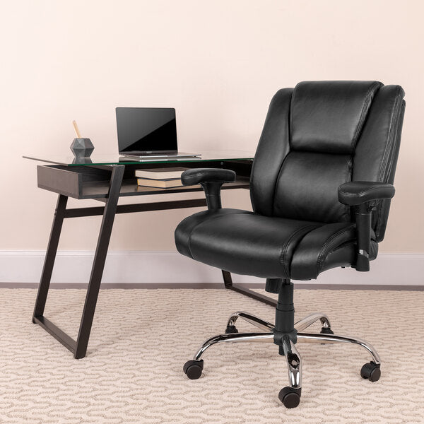 Big & Tall Black Mid-Back Office Chair