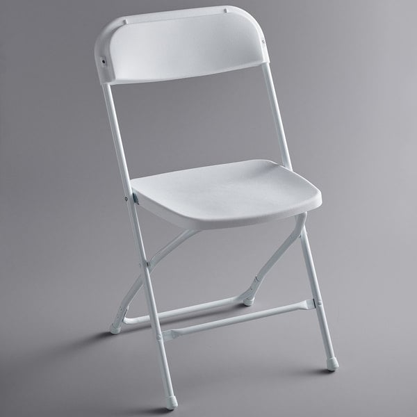 White Textured and Contoured Folding Chair